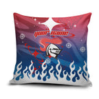 Personalized Newcastle Knights Pillow Cover Y2K Grunge Aesthetic With Cyber Flames and Starburst Graphics
