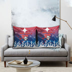 Personalized Newcastle Knights Pillow Cover Y2K Grunge Aesthetic With Cyber Flames and Starburst Graphics