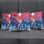 Personalized Newcastle Knights Pillow Cover Y2K Grunge Aesthetic With Cyber Flames and Starburst Graphics