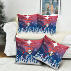 Personalized Newcastle Knights Pillow Cover Y2K Grunge Aesthetic With Cyber Flames and Starburst Graphics
