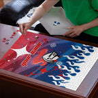 Personalized Newcastle Knights Puzzle Y2K Grunge Aesthetic With Cyber Flames and Starburst Graphics