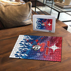 Personalized Newcastle Knights Puzzle Y2K Grunge Aesthetic With Cyber Flames and Starburst Graphics