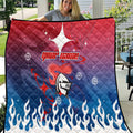 Personalized Newcastle Knights Quilt Y2K Grunge Aesthetic With Cyber Flames and Starburst Graphics
