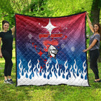 Personalized Newcastle Knights Quilt Y2K Grunge Aesthetic With Cyber Flames and Starburst Graphics