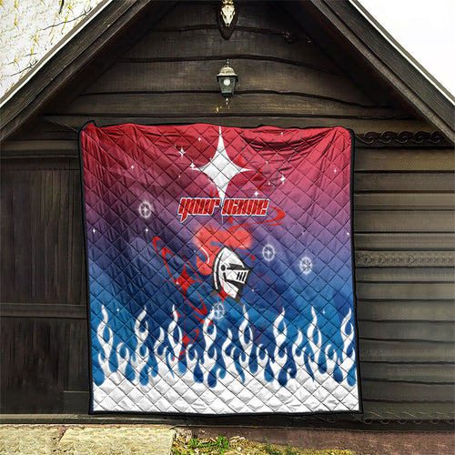 Personalized Newcastle Knights Quilt Y2K Grunge Aesthetic With Cyber Flames and Starburst Graphics