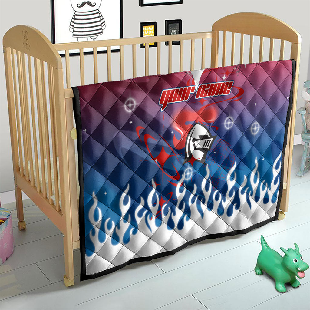 Personalized Newcastle Knights Quilt Y2K Grunge Aesthetic With Cyber Flames and Starburst Graphics