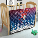 Personalized Newcastle Knights Quilt Y2K Grunge Aesthetic With Cyber Flames and Starburst Graphics