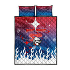 Personalized Newcastle Knights Quilt Bed Set Y2K Grunge Aesthetic With Cyber Flames and Starburst Graphics