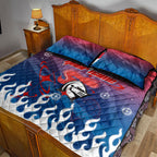 Personalized Newcastle Knights Quilt Bed Set Y2K Grunge Aesthetic With Cyber Flames and Starburst Graphics