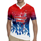 Personalized Newcastle Knights Rugby Jersey Y2K Grunge Aesthetic With Cyber Flames and Starburst Graphics