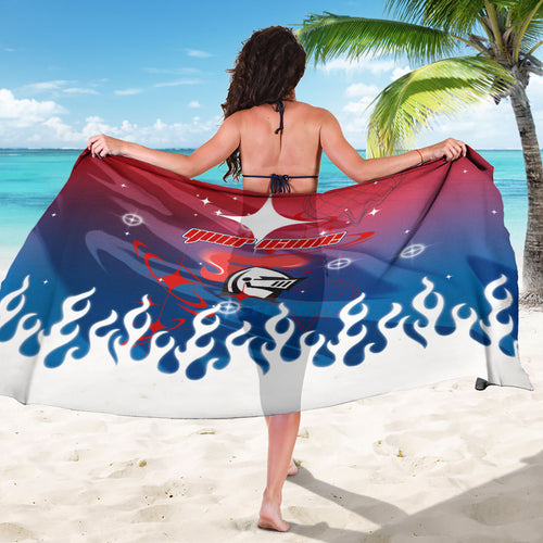 Personalized Newcastle Knights Sarong Y2K Grunge Aesthetic With Cyber Flames and Starburst Graphics