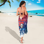 Personalized Newcastle Knights Sarong Y2K Grunge Aesthetic With Cyber Flames and Starburst Graphics