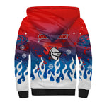 Personalized Newcastle Knights Sherpa Hoodie Y2K Grunge Aesthetic With Cyber Flames and Starburst Graphics