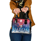 Personalized Newcastle Knights Shoulder Handbag Y2K Grunge Aesthetic With Cyber Flames and Starburst Graphics