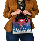 Personalized Newcastle Knights Shoulder Handbag Y2K Grunge Aesthetic With Cyber Flames and Starburst Graphics