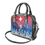 Personalized Newcastle Knights Shoulder Handbag Y2K Grunge Aesthetic With Cyber Flames and Starburst Graphics
