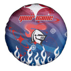 Personalized Newcastle Knights Spare Tire Cover Y2K Grunge Aesthetic With Cyber Flames and Starburst Graphics