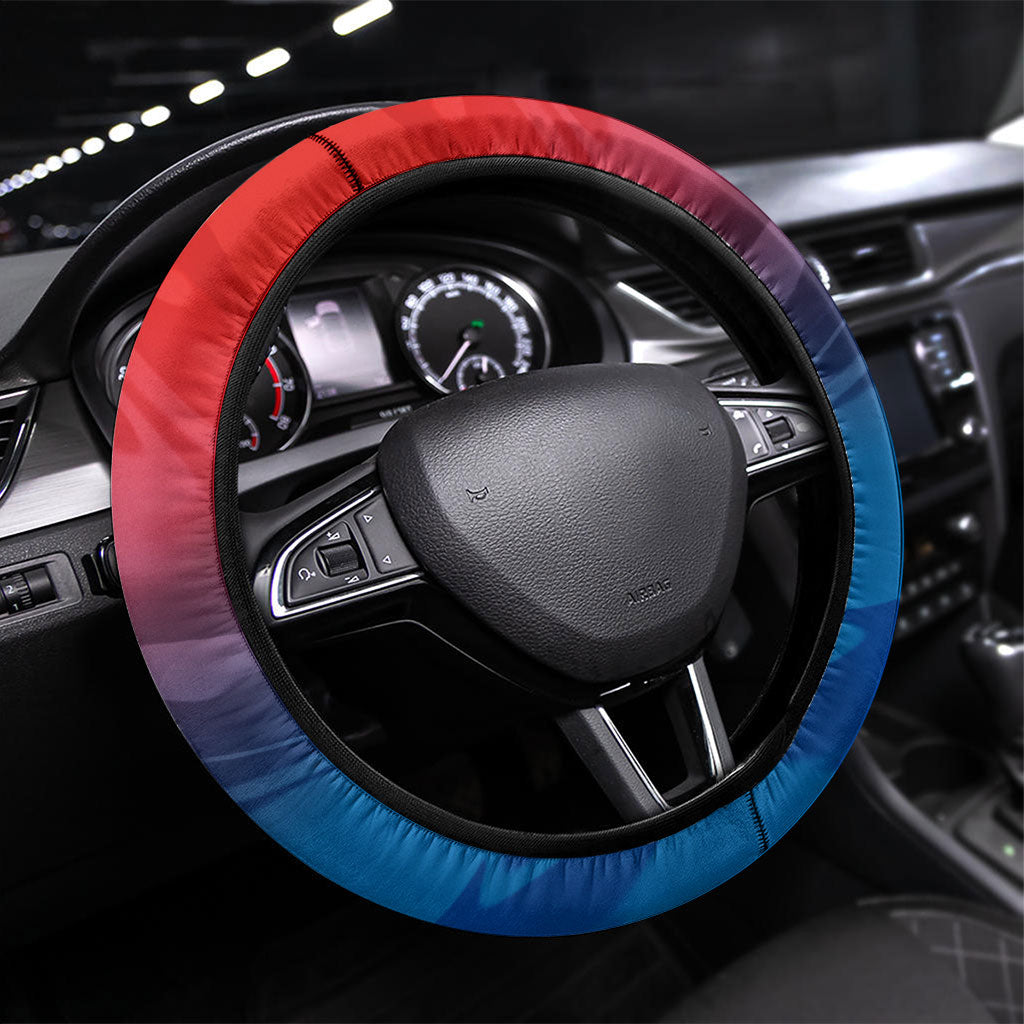 Newcastle Knights Steering Wheel Cover Y2K Grunge Aesthetic With Cyber Flames and Starburst Graphics