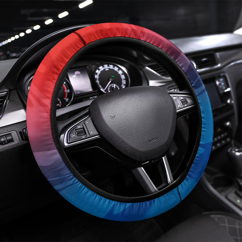 Newcastle Knights Steering Wheel Cover Y2K Grunge Aesthetic With Cyber Flames and Starburst Graphics