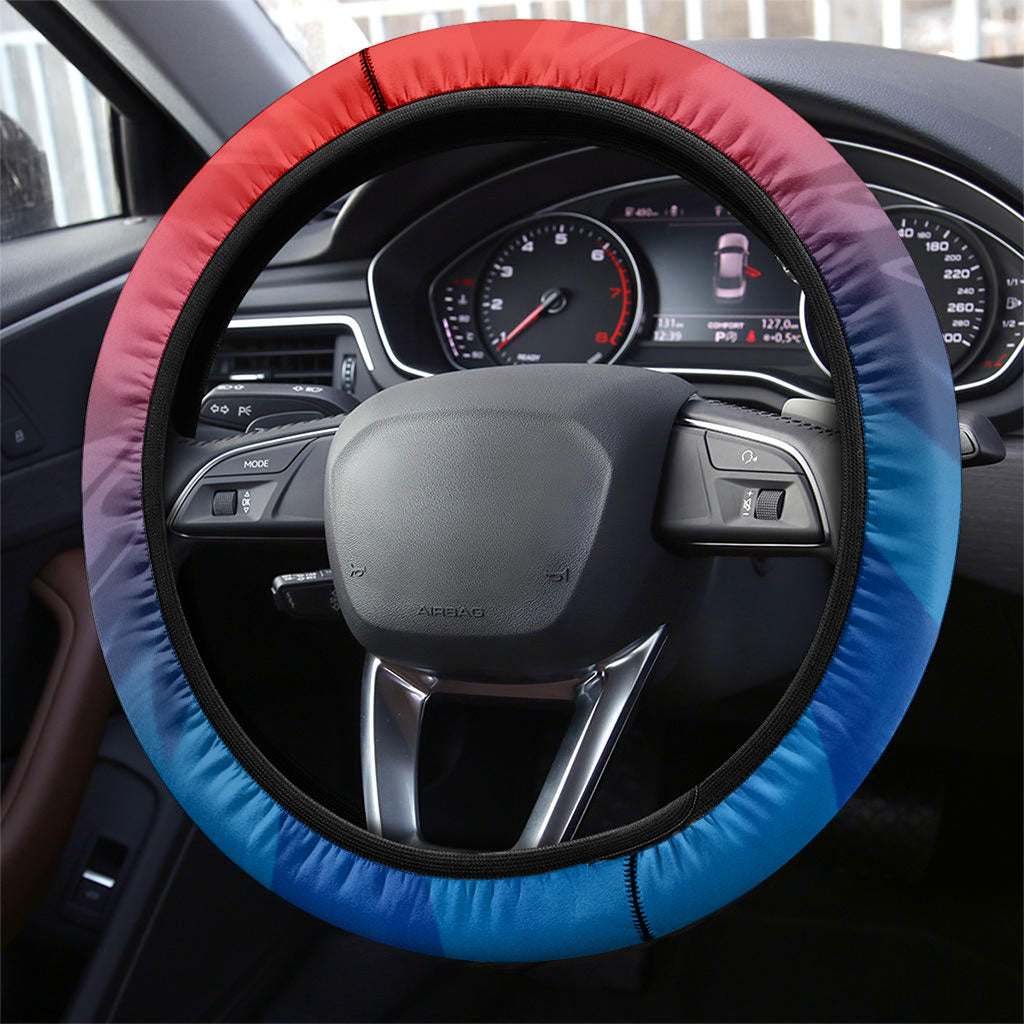 Newcastle Knights Steering Wheel Cover Y2K Grunge Aesthetic With Cyber Flames and Starburst Graphics