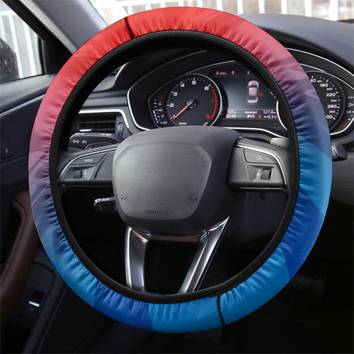 Newcastle Knights Steering Wheel Cover Y2K Grunge Aesthetic With Cyber Flames and Starburst Graphics