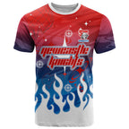 Personalized Newcastle Knights T Shirt Y2K Grunge Aesthetic With Cyber Flames and Starburst Graphics