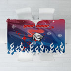 Personalized Newcastle Knights Tablecloth Y2K Grunge Aesthetic With Cyber Flames and Starburst Graphics