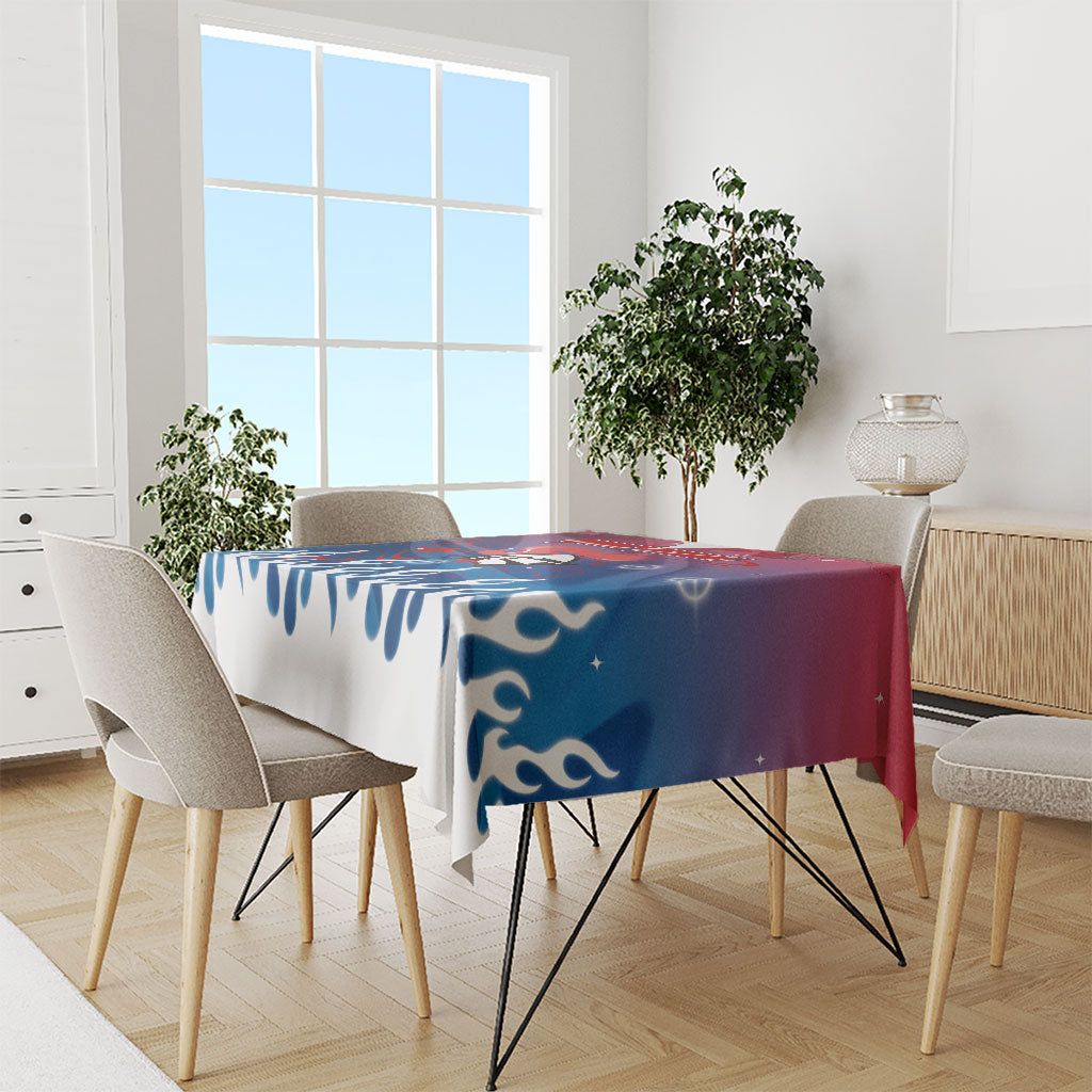 Personalized Newcastle Knights Tablecloth Y2K Grunge Aesthetic With Cyber Flames and Starburst Graphics