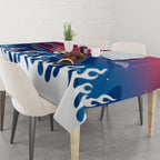 Personalized Newcastle Knights Tablecloth Y2K Grunge Aesthetic With Cyber Flames and Starburst Graphics