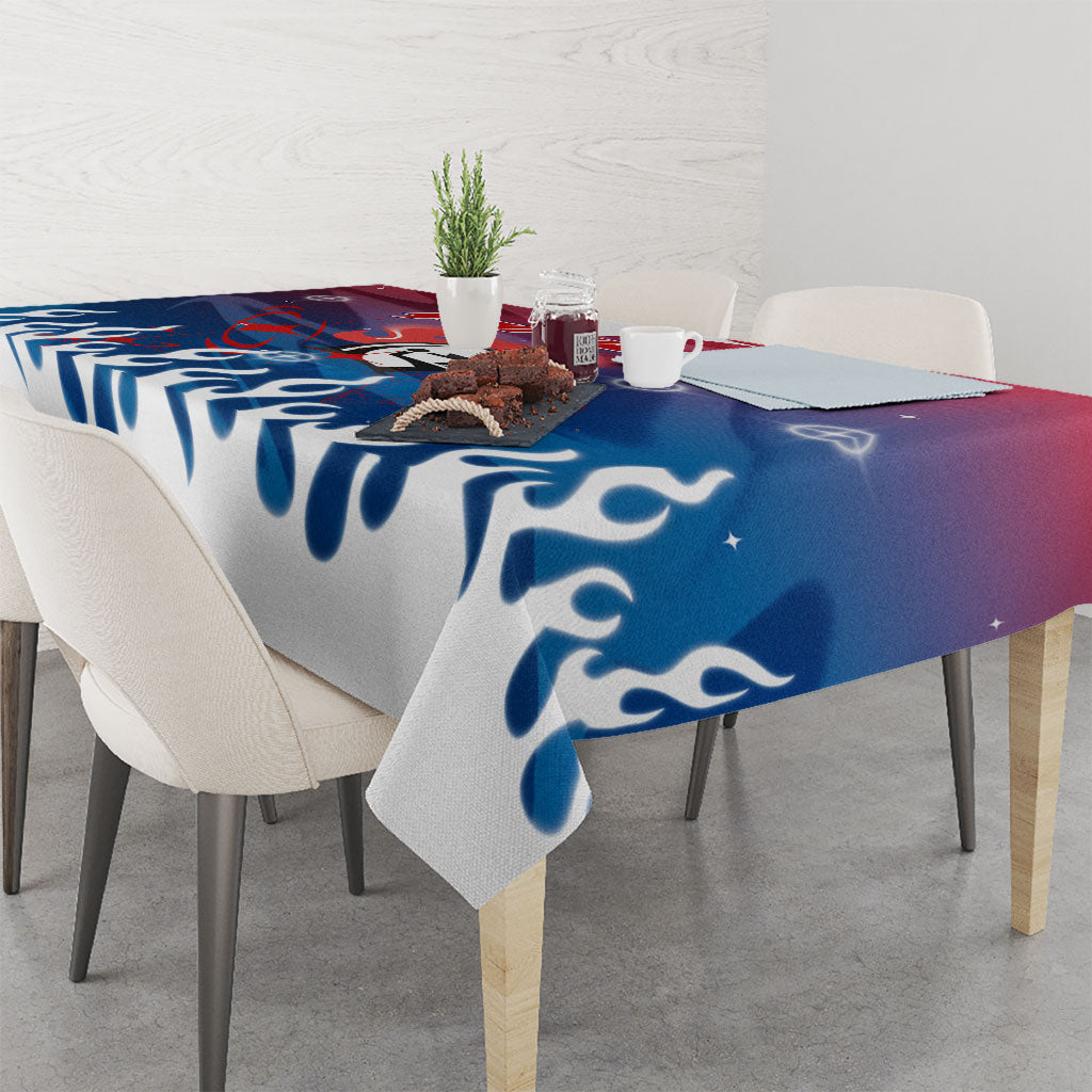 Personalized Newcastle Knights Tablecloth Y2K Grunge Aesthetic With Cyber Flames and Starburst Graphics