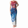 Personalized Newcastle Knights Tank Maxi Dress Y2K Grunge Aesthetic With Cyber Flames and Starburst Graphics