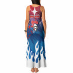 Personalized Newcastle Knights Tank Maxi Dress Y2K Grunge Aesthetic With Cyber Flames and Starburst Graphics