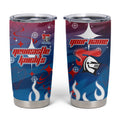 Personalized Newcastle Knights Tumbler Cup Y2K Grunge Aesthetic With Cyber Flames and Starburst Graphics