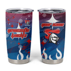 Personalized Newcastle Knights Tumbler Cup Y2K Grunge Aesthetic With Cyber Flames and Starburst Graphics