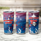 Personalized Newcastle Knights Tumbler Cup Y2K Grunge Aesthetic With Cyber Flames and Starburst Graphics