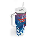 Personalized Newcastle Knights Tumbler With Handle Y2K Grunge Aesthetic With Cyber Flames and Starburst Graphics