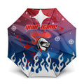 Personalized Newcastle Knights Umbrella Y2K Grunge Aesthetic With Cyber Flames and Starburst Graphics
