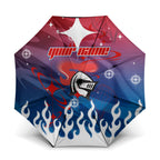 Personalized Newcastle Knights Umbrella Y2K Grunge Aesthetic With Cyber Flames and Starburst Graphics