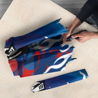 Personalized Newcastle Knights Umbrella Y2K Grunge Aesthetic With Cyber Flames and Starburst Graphics