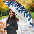 Personalized Newcastle Knights Umbrella Y2K Grunge Aesthetic With Cyber Flames and Starburst Graphics