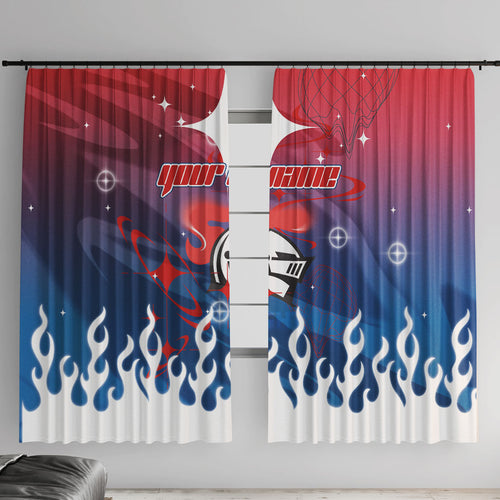 Personalized Newcastle Knights Window Curtain Y2K Grunge Aesthetic With Cyber Flames and Starburst Graphics