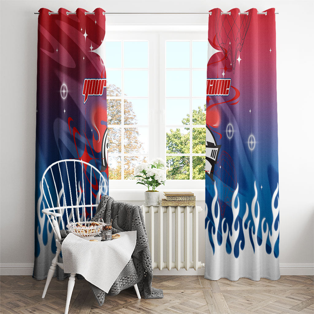 Personalized Newcastle Knights Window Curtain Y2K Grunge Aesthetic With Cyber Flames and Starburst Graphics