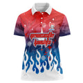 Personalized Newcastle Knights Women Polo Shirt Y2K Grunge Aesthetic With Cyber Flames and Starburst Graphics