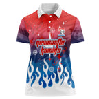 Personalized Newcastle Knights Women Polo Shirt Y2K Grunge Aesthetic With Cyber Flames and Starburst Graphics