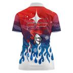 Personalized Newcastle Knights Women Polo Shirt Y2K Grunge Aesthetic With Cyber Flames and Starburst Graphics