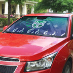 Personalized New Zealand Warriors Auto Sun Shade Y2K Grunge Aesthetic With Cyber Flames and Starburst Graphics