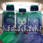 Personalized New Zealand Warriors Back Car Seat Cover Y2K Grunge Aesthetic With Cyber Flames and Starburst Graphics