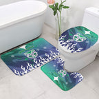 Personalized New Zealand Warriors Bathroom Set Y2K Grunge Aesthetic With Cyber Flames and Starburst Graphics