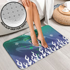 Personalized New Zealand Warriors Bathroom Set Y2K Grunge Aesthetic With Cyber Flames and Starburst Graphics