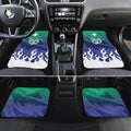 Personalized New Zealand Warriors Car Mats Y2K Grunge Aesthetic With Cyber Flames and Starburst Graphics